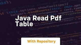 java read pdf table [upl. by Lanta]