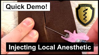 Injecting Local Anesthetic  Quick Demo in HD [upl. by Juback]