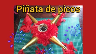 como hacer una piñata tradicional de picos con cántaro de barro piñata de estrella  🎉🎊 [upl. by Anierdna835]