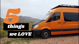 Van Conversion  5 Things We LOVE About Our Van [upl. by Enaitsirk980]