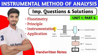 Fluorimetry  Principle  Instrumentation  Application  IMA unit 1 important questions amp Solutions [upl. by Dieball181]