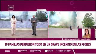 10 FAMILIAS PERDIERON TODO EN UN GRAVE INCENDIO EN LAS FLORES [upl. by Kizzie]