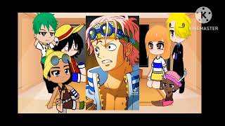 Straw hats react to Marine ONE PIECE GACHA react [upl. by Oad763]