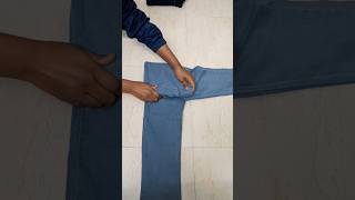 How to fold jeans to save space  Space saving jeans folding idea trending diy jeans shorts new [upl. by Noyart]