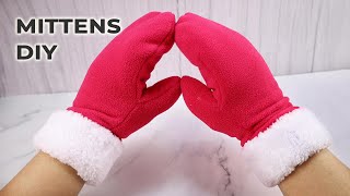 How to Make Fleece Mittens with Faux Fur Lining  FREE Mitten Pattern in 3 sizes [upl. by Treborsemaj]