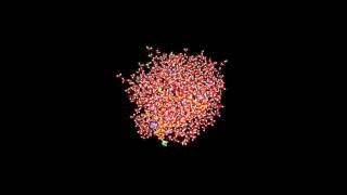 Molecular dynamics simulation of a solvated unfolded hydrophilic polymer chain [upl. by Arodal]