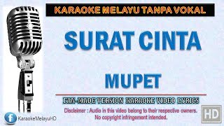 Mupet  Surat Cinta  Karaoke  Tanpa Vokal  Minus One  Lirik Video HD [upl. by O'Carroll]