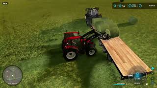 FS22  GRASSLANDS 22 17  LOADING BALES ONTO THE LOWLOADER  BIG LOAD [upl. by Anbul]