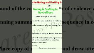 Noting and Drafting in Government offices and Central Government offices shorts shortvideos [upl. by Anilet]