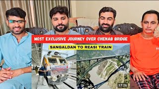 Most Exclusive First Train Journey Through Chenab Bridge Reasi to Sangaldan Train USBRL pakreaction [upl. by Akinert]