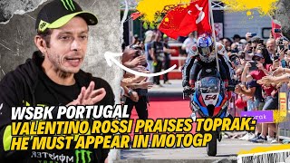 MotoGP legend Valentino Rossi praises Toprak after winning the duel with Bulega and Bautista [upl. by Ledniahs]