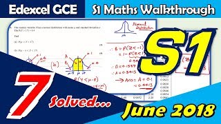 S1 Edexcel June 2018  Question 7 Walkthrough  Normal Distribution GCE Maths 6683 [upl. by Inan]