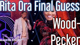 Rita Ora Final Guesses on Woodpecker Is Keke Palmer  The Masked Singer USA Season 12 Ep 3 [upl. by Froh]