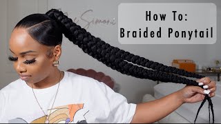 How To Sleek Ponytail With 3 Braids  Beginner Friendly [upl. by Sidnal]