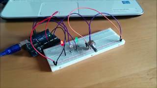 Potenciómetro controla encendidoapagado LEDs con Arduino [upl. by Carberry]