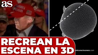 RECREAN en VÍDEO 3D cómo las BALAS ROZARON la CABEZA de TRUMP  INTENTO ASESINATO ESTADOS UNIDOS [upl. by Dnaloy]