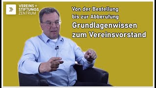 Grundlagenwissen zum Vereinsvorstand [upl. by Aissatsan]