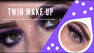 Get Ready With Us  Purple Smokey Eye Make up Tutorial Twin Make Up [upl. by Oiramel]