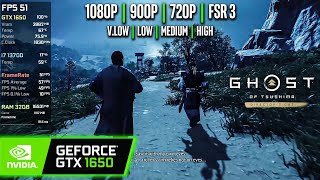 GTX 1650  Ghost of Tsushima  1080p 900p 720p FSR 3  High Med Low [upl. by Gabrielson436]