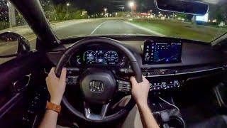 2025 Honda Civic Hybrid Sport Touring  POV Night Drive Binaural Audio [upl. by Harleigh]