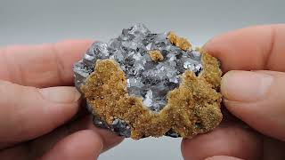 Siderite on galena from Romania – miniature [upl. by Aiet]