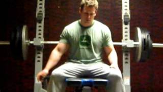 400 lb Bench Press Lockout From 5quot Above Chest at 205 lbs [upl. by Ahsote]