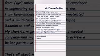 How to introduce yourself in english introduce yourself in interviewself introduction in english [upl. by Gavriella]