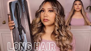 HOW TO CURL LONG HAIR  BIO IONIC HAIR CURLER  REVIEW [upl. by Arvin81]