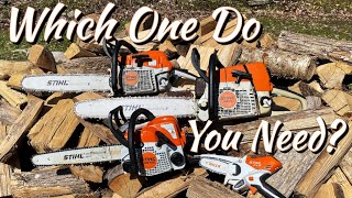 Stihl Chainsaw  Selecting The Right Chainsaw For You  Homeowner or Professional Saw [upl. by Aihsenet]