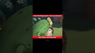 Great Friendship between cactus and Porcupine😱  cartoon shorts [upl. by Carny927]