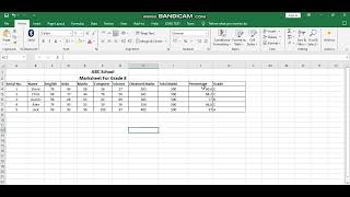 MS ExcelDesign Marksheet [upl. by Ahsoek]