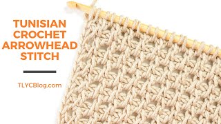 How To Tunisian Crochet Arrowhead Stitch  BEGINNER PATTERN  TUTORIAL Learn Tunisian Crochet [upl. by Akcire]