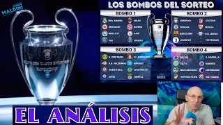 BOMBOS SORTEO DE CHAMPIONS REAL MADRID BARCELONA SEVILLA ATLETI PSG BAYERN MANCHESTER CITY [upl. by Rusert]