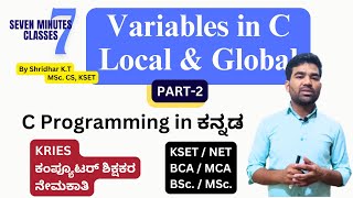 L14 Variables in C Part02  Local variables  Declaration Definition Initialization [upl. by Odlonra]