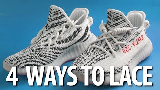 HOW TO LACE YOUR YEEZY 350 4 WAYS [upl. by Colville307]