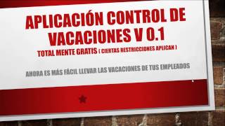 Sistema de Vacaciones V 01 En Microsoft Access [upl. by Eseekram288]