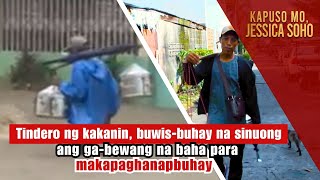 Tindero ng kakanin sinuong ang gabewang na baha para makapaghanapbuhay  Kapuso Mo Jessica Soho [upl. by Nnel]