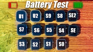 Apple Watch Ultra 2 vs Series 9  0  SE  SE2  Battery Life DRAIN Test [upl. by Aloise976]