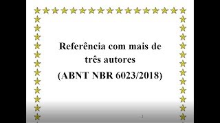 Como fazer referência com mais de três autores Atualizado [upl. by Ajnos]