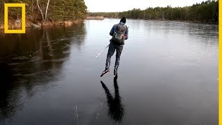 Los sonidos sobrenaturales del patinaje sobre hielo fino  National Geographic en Español [upl. by Nirehtac816]