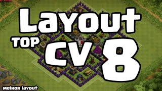 MELHOR LAYOUT PARA CENTRO DE VILA 8  CV8   Clash Of Clans [upl. by Nosam]