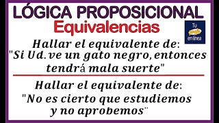 ‼️LOGICA PROPOSICIONAL 06 Equivalencias [upl. by Artus]