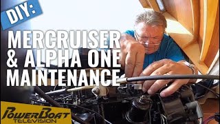 How to do Routine Maintenance on your Mercruiser 43L and Alpha One Drive  PowerBoat TV MyBoat DIY [upl. by Hsoj]