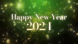 HAPPY NEW YEAR 2024 Video Loop Wallpaper Screesaver Background  1 HOUR green gold [upl. by Yablon]