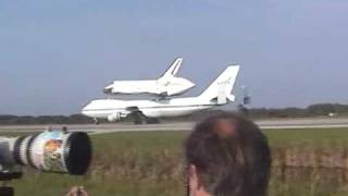 STS117 Space Shuttle Atlantis On Top Of A 747 Land At KSC [upl. by Willow974]