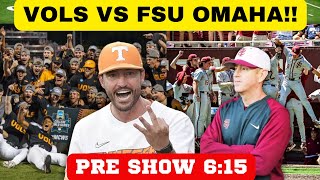 OMAHA CWS TENNESSEE BASEBALL VS FLORIDA STATE BASEBALL PRE SHOW [upl. by Liza]