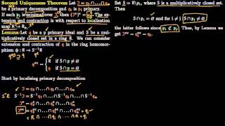 Second Uniqueness Theorem Primary Decomposition [upl. by Tanah]