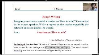 Report Writing Class 12 Writing skill [upl. by Yarvis]