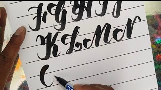 How to write uppercase letters using brush pen  brush pen calligraphy  calligraphy Handwriting [upl. by Woodcock]