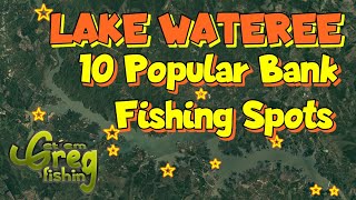 Lake Wateree 10 Popular Public Access BANK Fishing Spots [upl. by Byron]